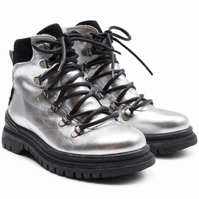 Angulus Tex Lace Boots With Zipper Silver/Black Cheap Kids Winter Footwear