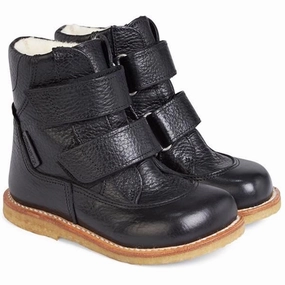 Angulus Tex Stvle m. Velcro Black Cheap Kids Winter Footwear