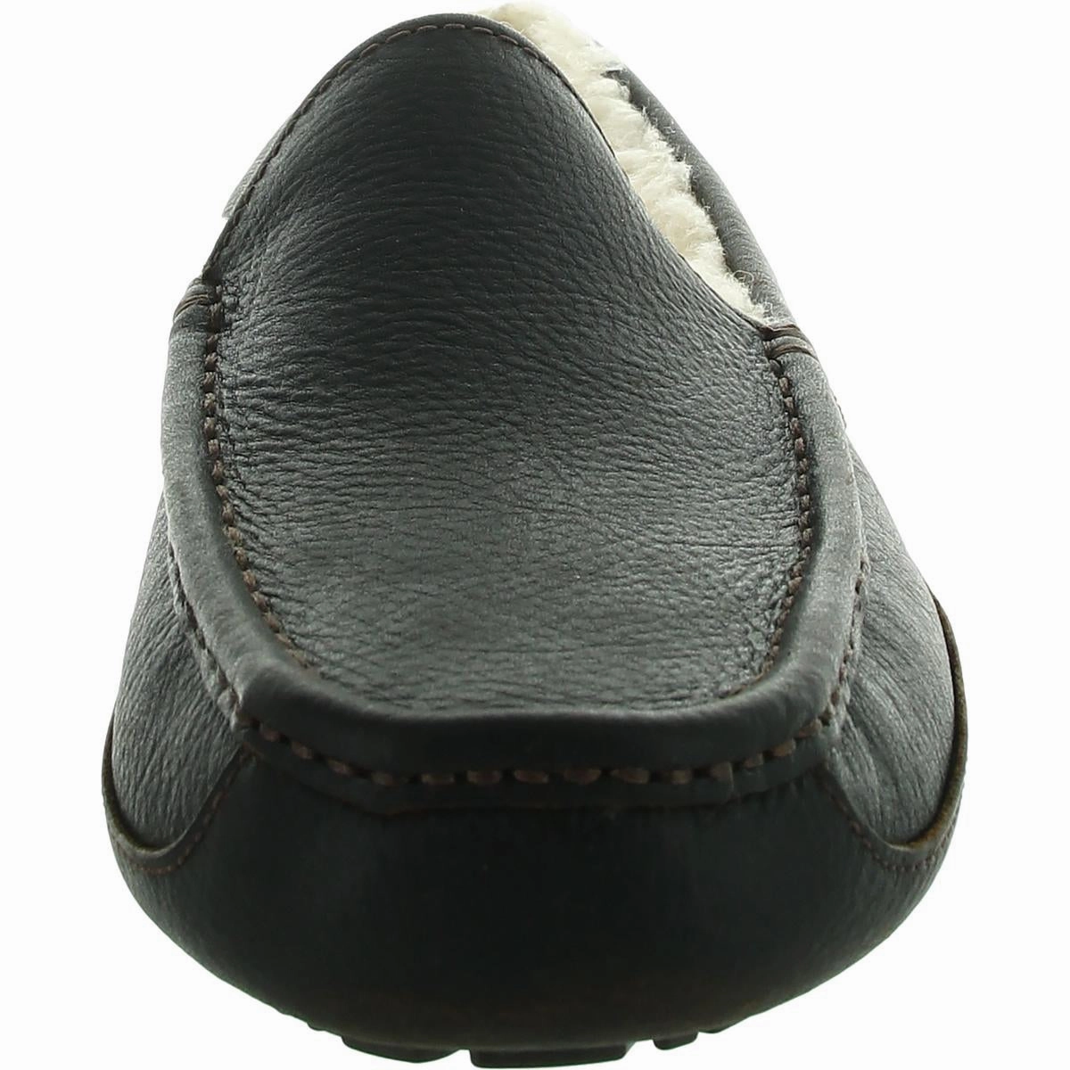 Ascot Mens Leather Lined Loafer Slippers