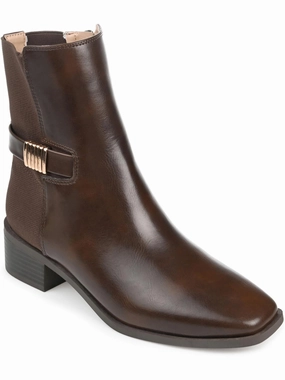 Aubrie Womens Faux Leather Block Heel Ankle Boots Hot sale Womens Boots