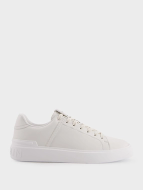 B-Court Monochrome Cream Leather Sneakers Promo deal Mens Sneakers