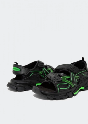 Balenciaga Track Sandal 'black Fluo Green' Discount Mens Beach Sandals