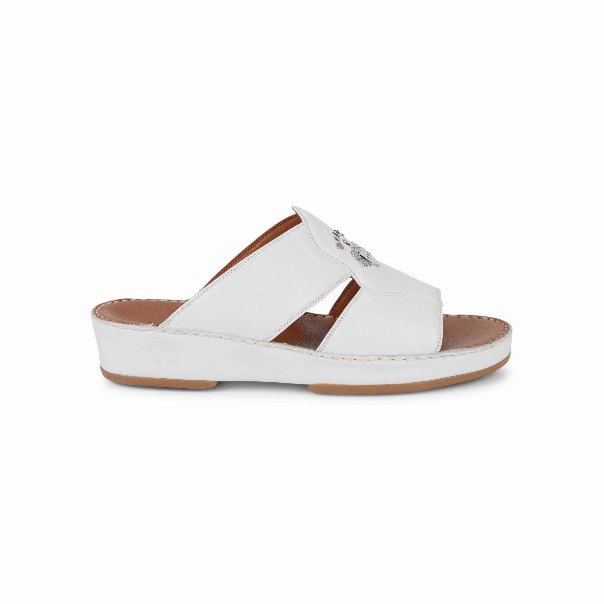 Bally Hakman Men's 6211914 White Grained Leather Sandals