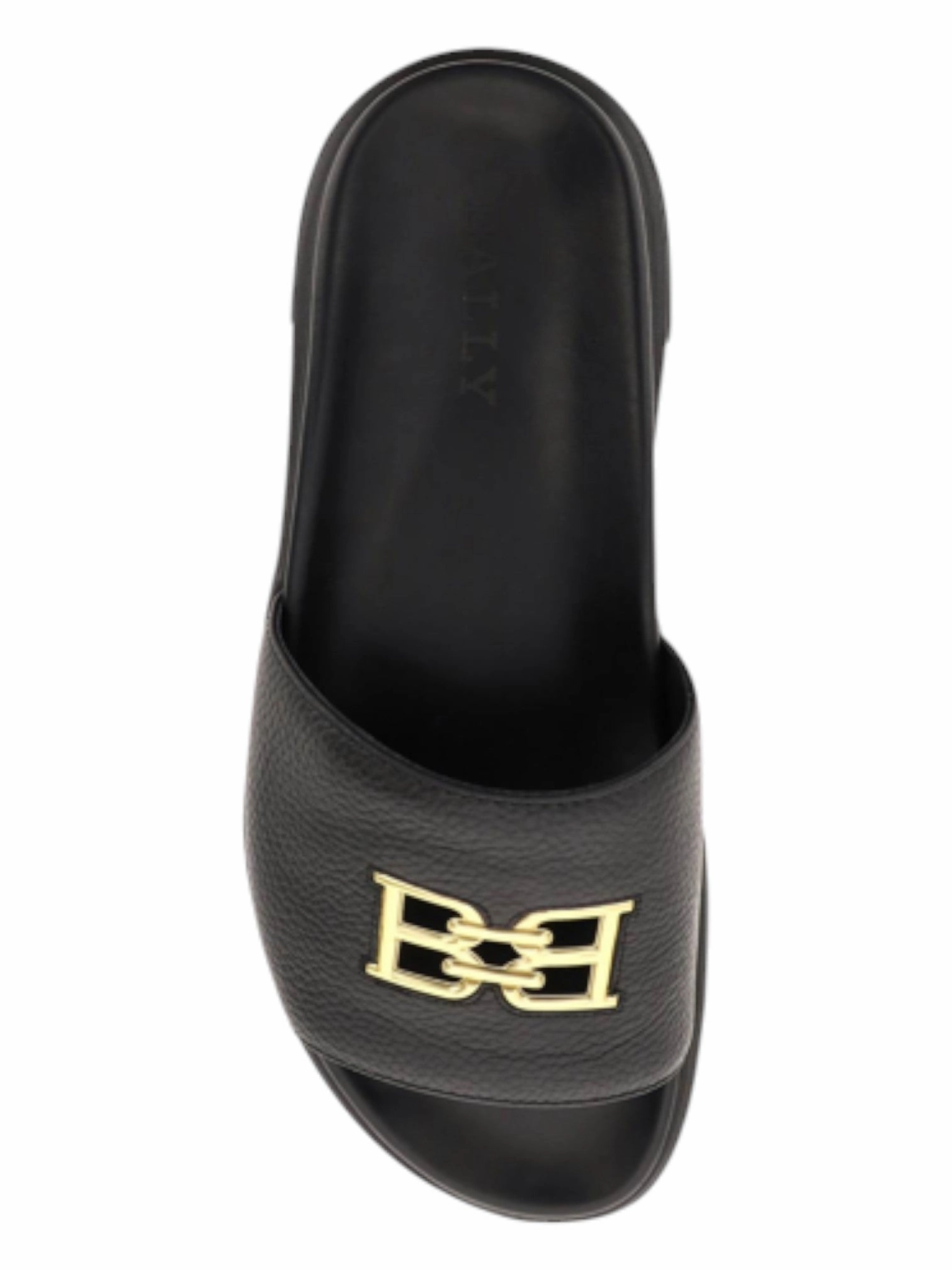 Bally Jaxons 6300152 Men's Black Bovine Grained Leather Sandals