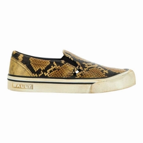 Bally Leory 6304242 Women's Snakeskin-Effect Leather Sneakers Trendy Sneakers for Women
