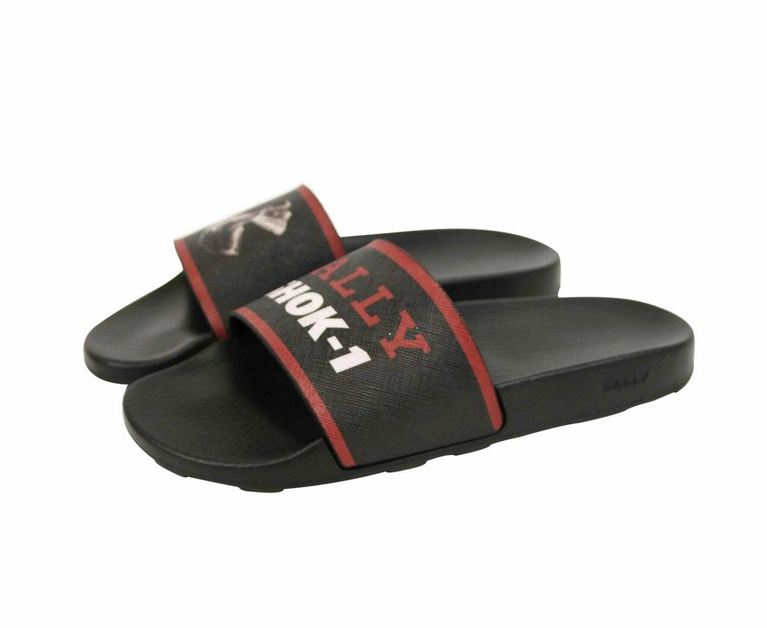 Bally Men's Rubber With Logo And  Edge Slide Sandals