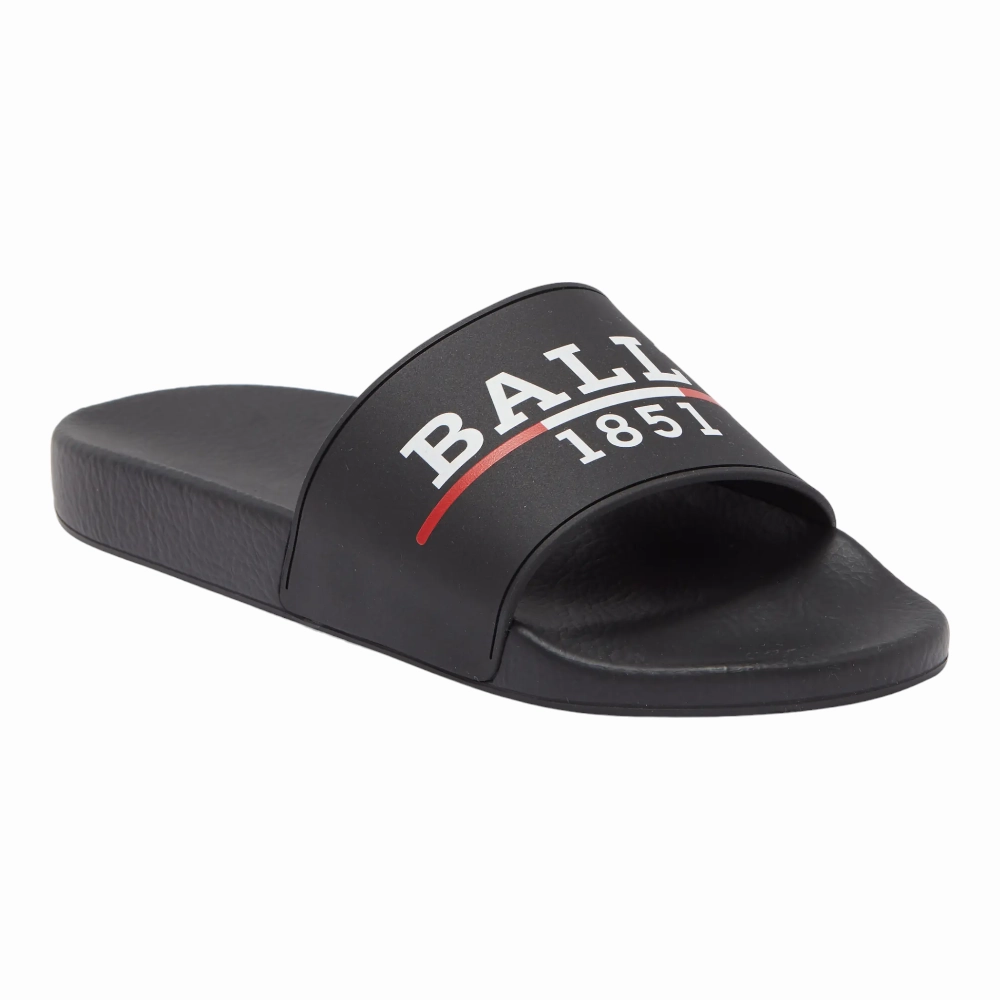 Bally Samuel Men's 6238702 Black Rubber Pool Slide Sandals Discount Mens Beach Sandals