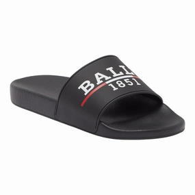 Bally Samuel Men's 6238702 Black Rubber Pool Slide Sandals Discount Mens Beach Sandals