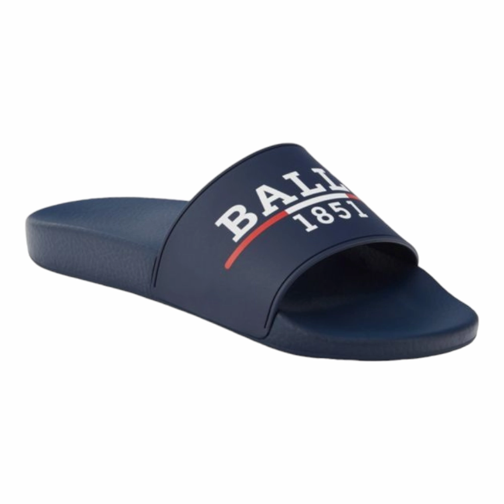 Bally Samuel Men's 6238703 Ink Rubber Pool Slide Sandals Discount Mens Beach Sandals