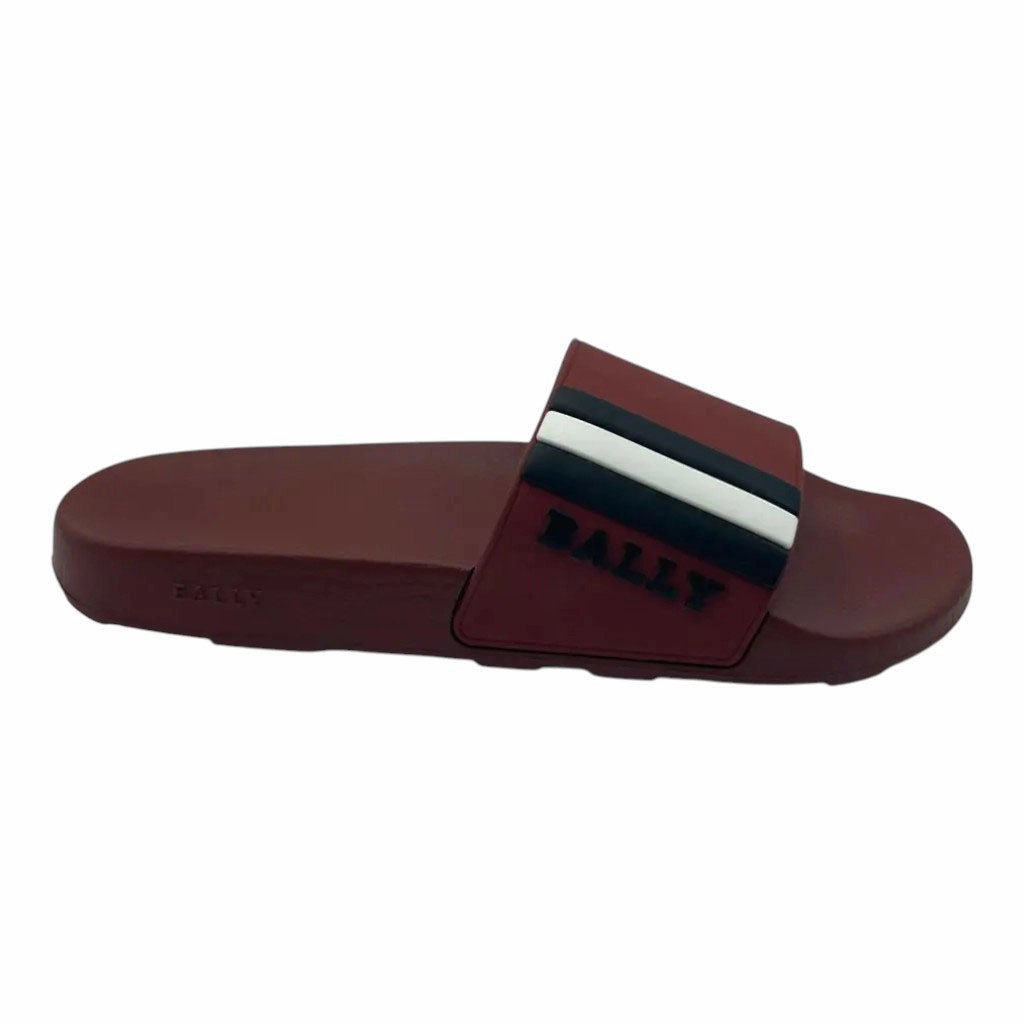 Bally Saxor 6219587 Men's Garnet Rubber Slide Sandals