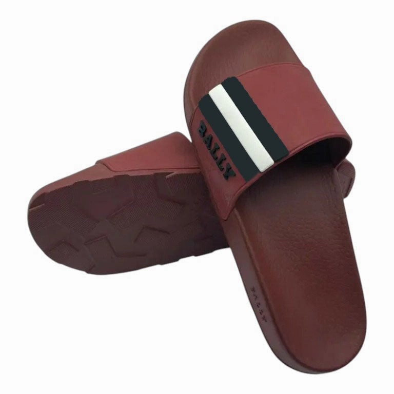 Bally Saxor 6219587 Men's Garnet Rubber Slide Sandals