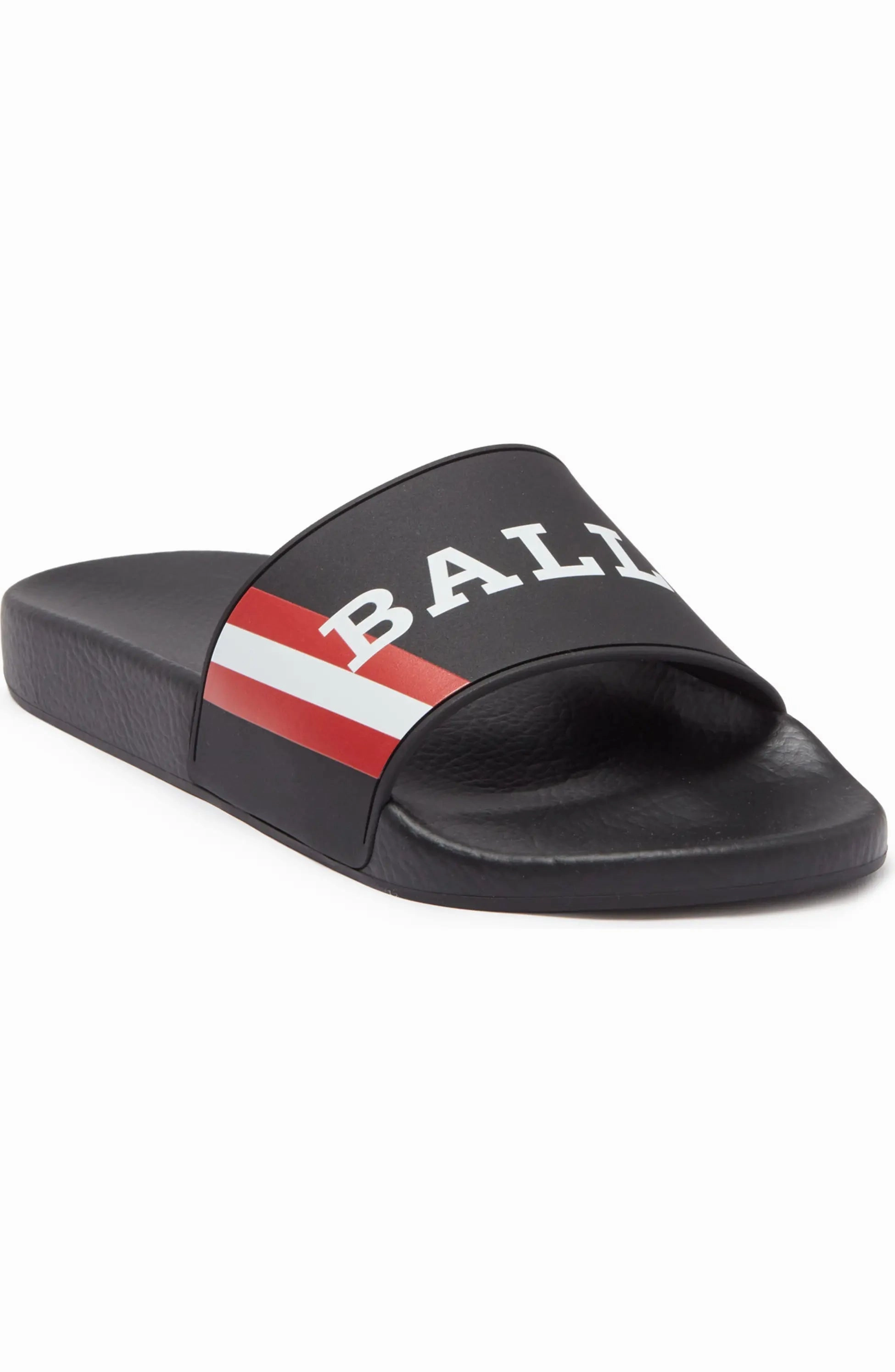 Bally Simon 6234034 Men's Black Logo Rubber Sandals Discount Mens Beach Sandals