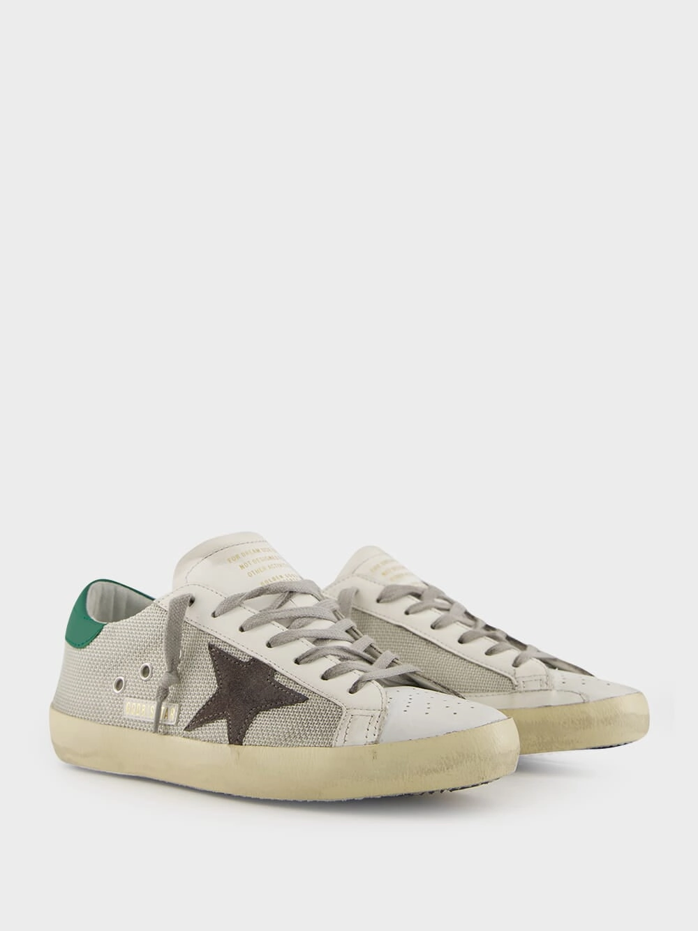 Basalto Grey Superstar Net Sneakers with Suede Star