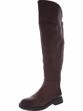 Battina Womens Leather Block Heel Over-The-Knee Boots Womens Dress Boots for less