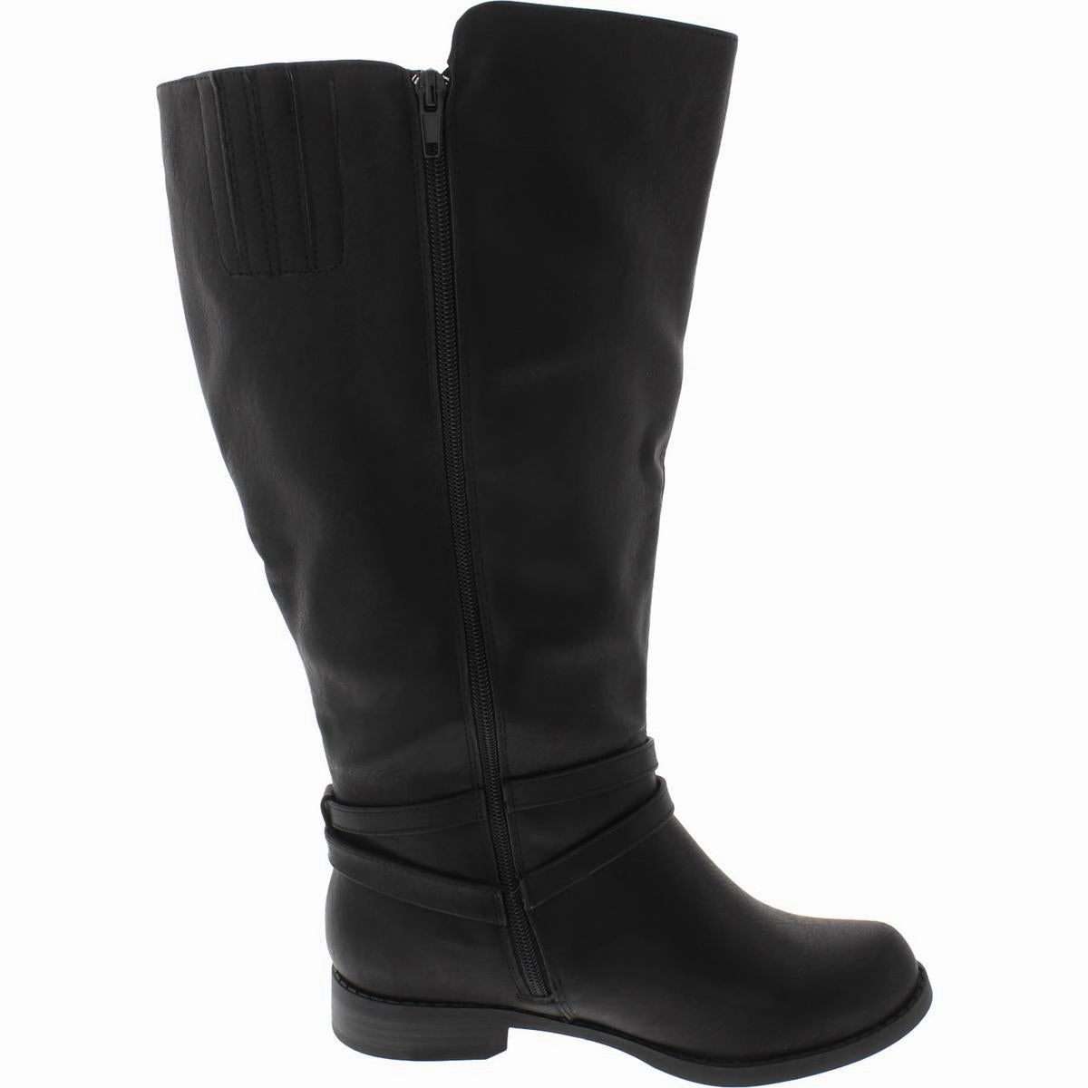 Bay Plus Womens Faux Leather Wide Calf Mid-Calf Boots