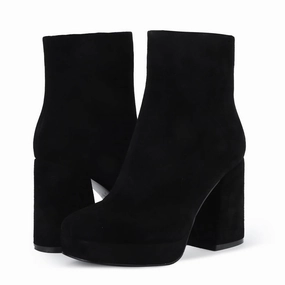 Bayside Suede Boots In Black Cheap Womens Boots for winter
