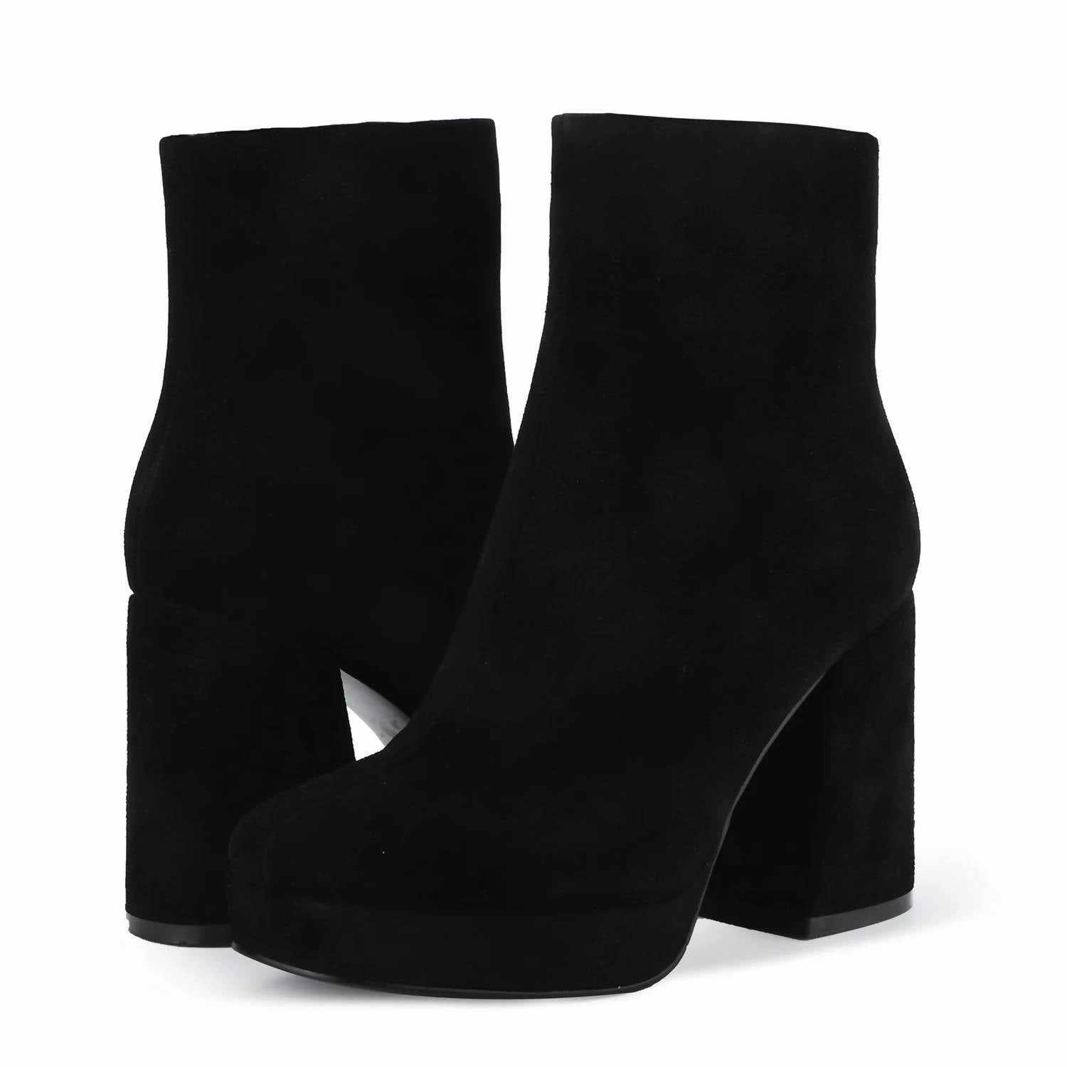 Bayside Suede Boots In Black Cheap Womens Boots for winter