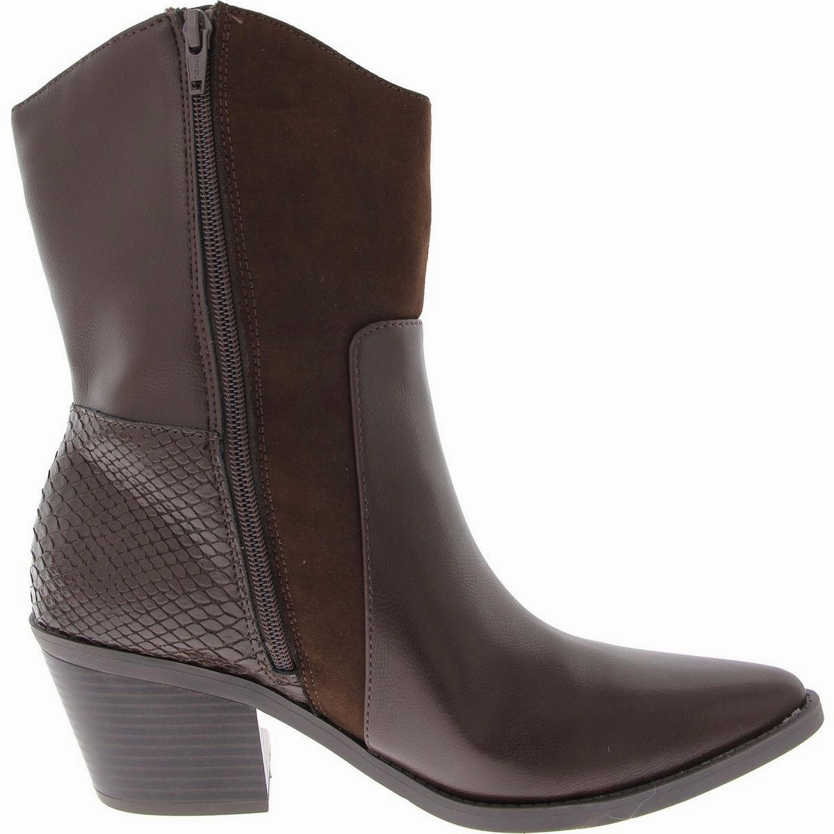 Biancaa Womens Faux Leather Ankle Cowboy, Western Boots