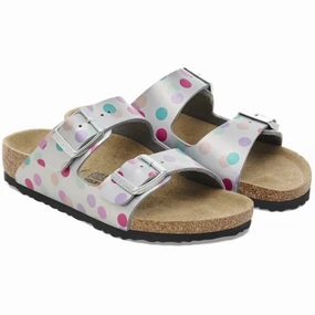 Birkenstock Arizona Kids BF Elec. Metal. Silver Dots Flip-Flops for Kids sale