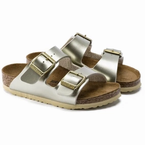 Birkenstock Arizona Kids BF Electric Metallic Gold Flip-Flops for Kids sale