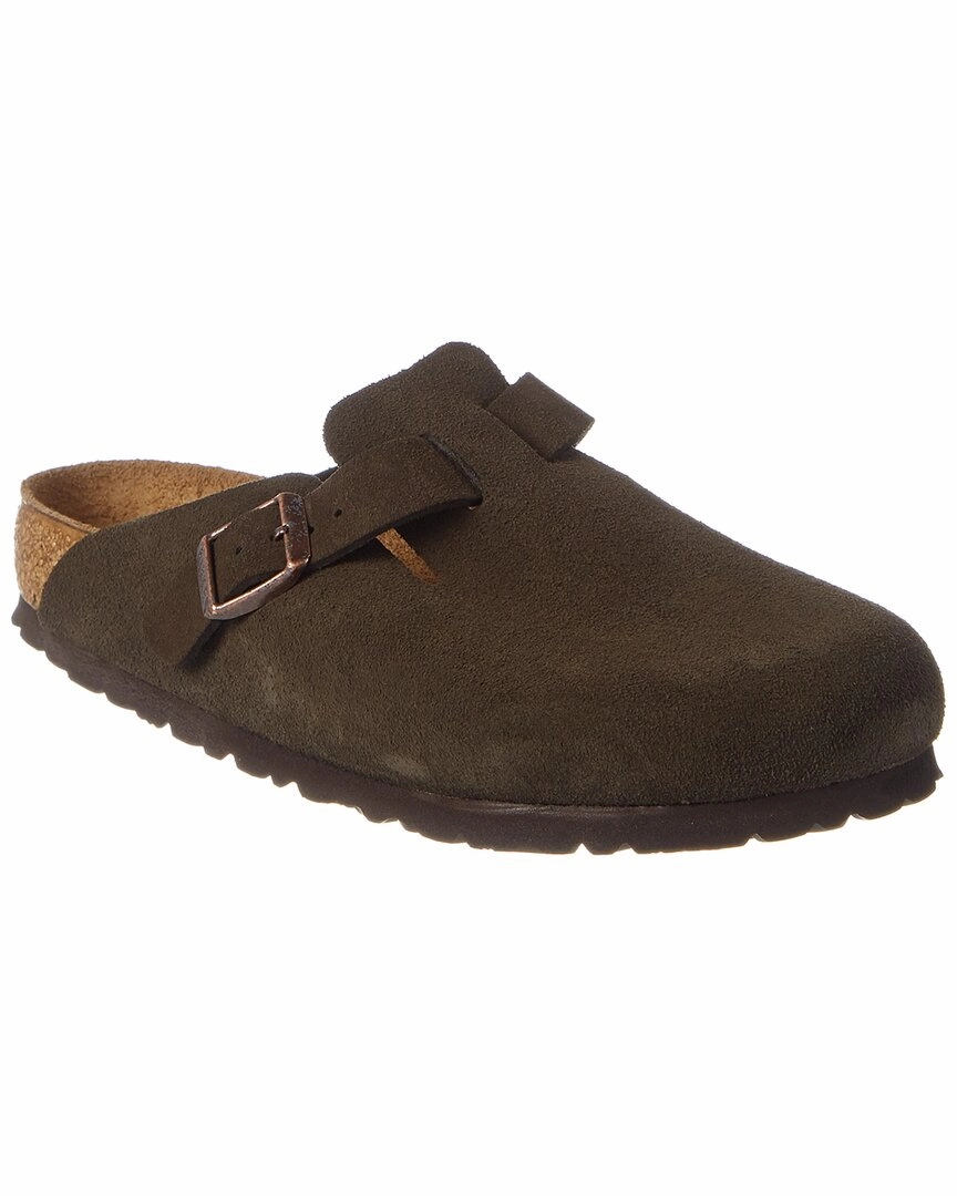 Birkenstock Boston Soft Footbed Suede Leather Clog Discount Mens Beach Sandals
