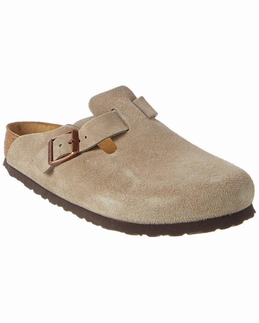 Birkenstock Boston Soft Footbed Suede Leather Clog Discount Mens Beach Sandals