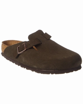 Birkenstock Boston Soft Footbed Suede Leather Clog Discount Mens Beach Sandals