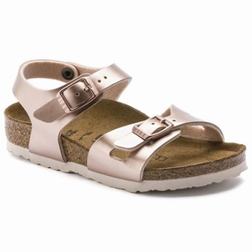 Birkenstock Rio Kids BF Electric Metallic Copper Sandal Kids Open Sandals cheap sale