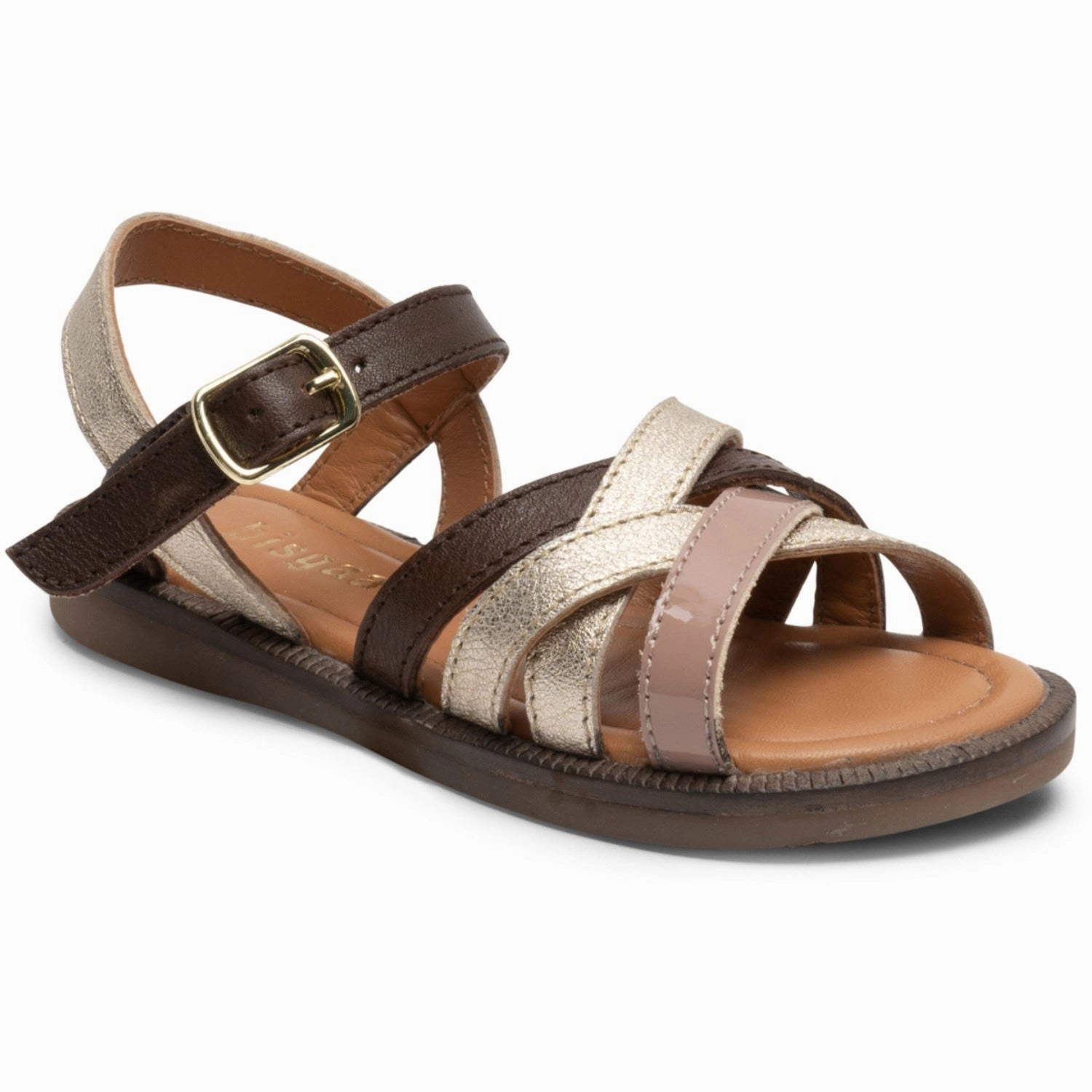 Bisgaard Aline Sandal Brown Kids Open Sandals cheap sale