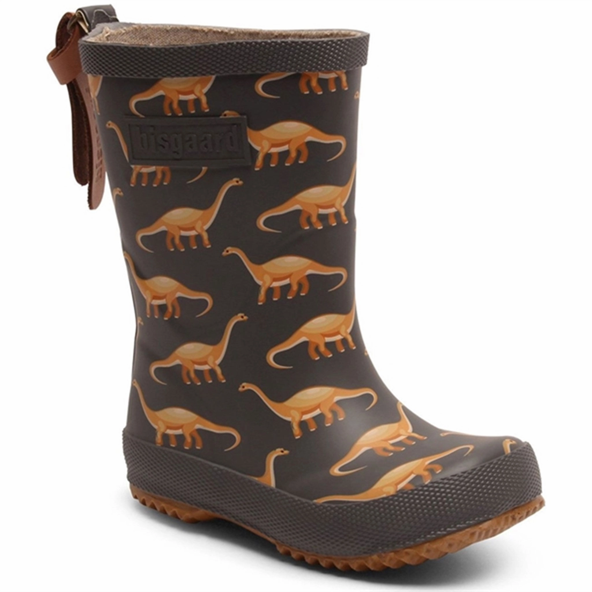 Bisgaard Basic Rubber Boots Camel Dinos Kids Rain Boots with free shipping