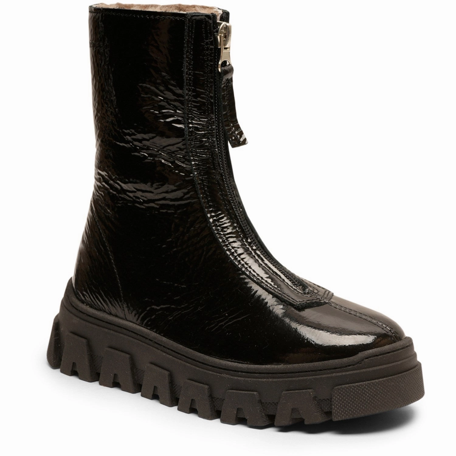 Bisgaard Black Patent Nomi Lamb Bootr Kids Chelsea Boots sale