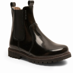 Bisgaard Black Polido Neel Lamb Bootr Kids Chelsea Boots sale
