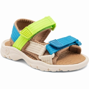 Bisgaard Bright Blue/Green Nico Sandal Kids Open Sandals cheap sale