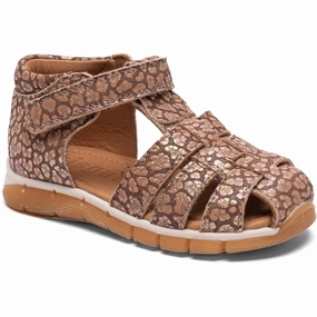 Bisgaard Brown Leopard Billie Sandal Kids Closed Toe Sandals promo
