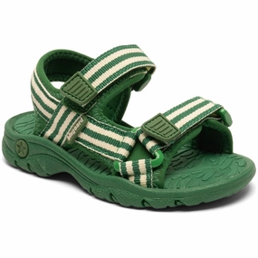 Bisgaard Emerald Green Stripes Trine Kjr X Addie Sandal Kids Open Sandals cheap sale