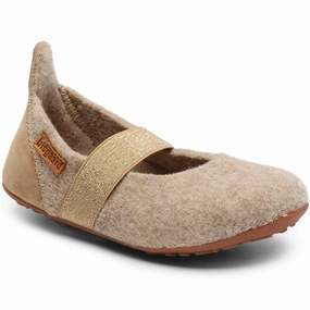 Bisgaard Indoor Shoes Ballet Uld Nougat Wool Slippers Kids clearance