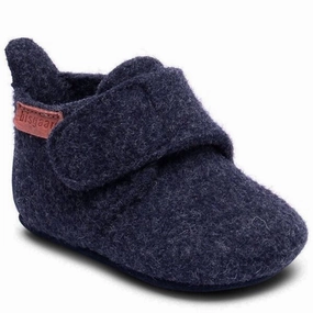 Bisgaard Indoor Shoes Wool Blue Wool Slippers Kids clearance