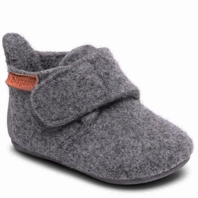 Bisgaard Indoor Shoes Wool Grey Wool Slippers Kids clearance