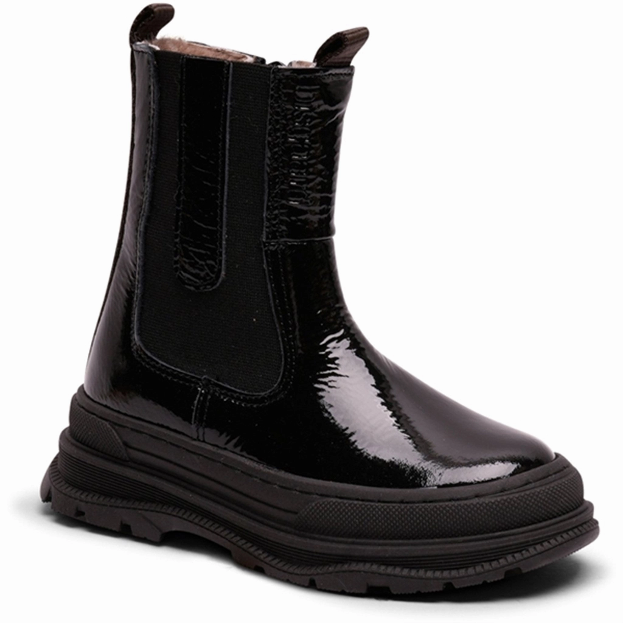 Bisgaard Mila Lamb Boots Black Patent Cheap Kids Winter Footwear