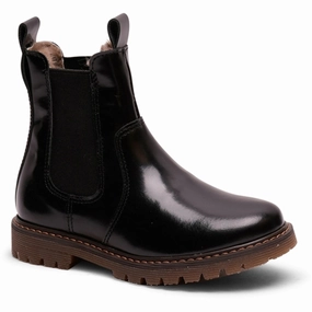 Bisgaard Neel Lamb Boots Black Polido Cheap Kids Winter Footwear