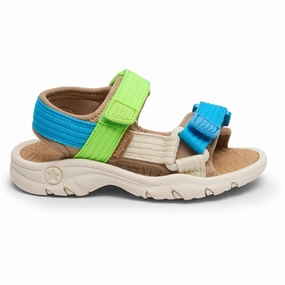 Bisgaard Nico Sandal Bright Blue/Green Kids Open Sandals cheap sale