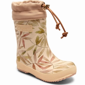 Bisgaard Rubber Boots Thermo Beige Leaves Kids Thermo Boots discount price