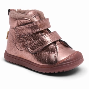 Bisgaard Rudi V Tex Shoes Rose Gold Metallic Cheap Kids Winter Footwear