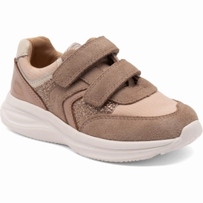 Bisgaard Taupe Glitter Yuki Glitter Velcro Shoe Kids Velcro Sneakers discount
