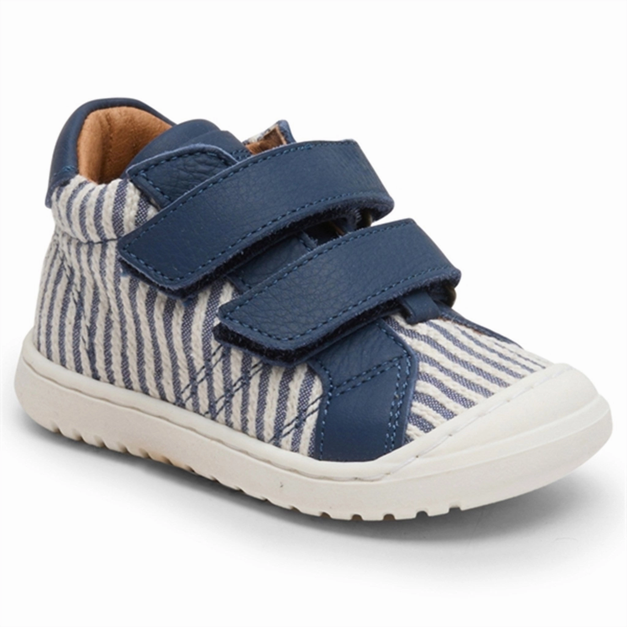 Bisgaard Thor V First Step Shoes Jeans Stripes Beginner Shoes With Velcro Kids promo