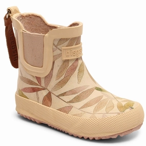 Bisgaard Wellies Baby Beige Leaves Kids Rain Boots with free shipping
