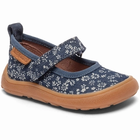 Bisgaard Wild Flower Blue Barefoot Ballet Home Shoe House Slippers for Kids on sale
