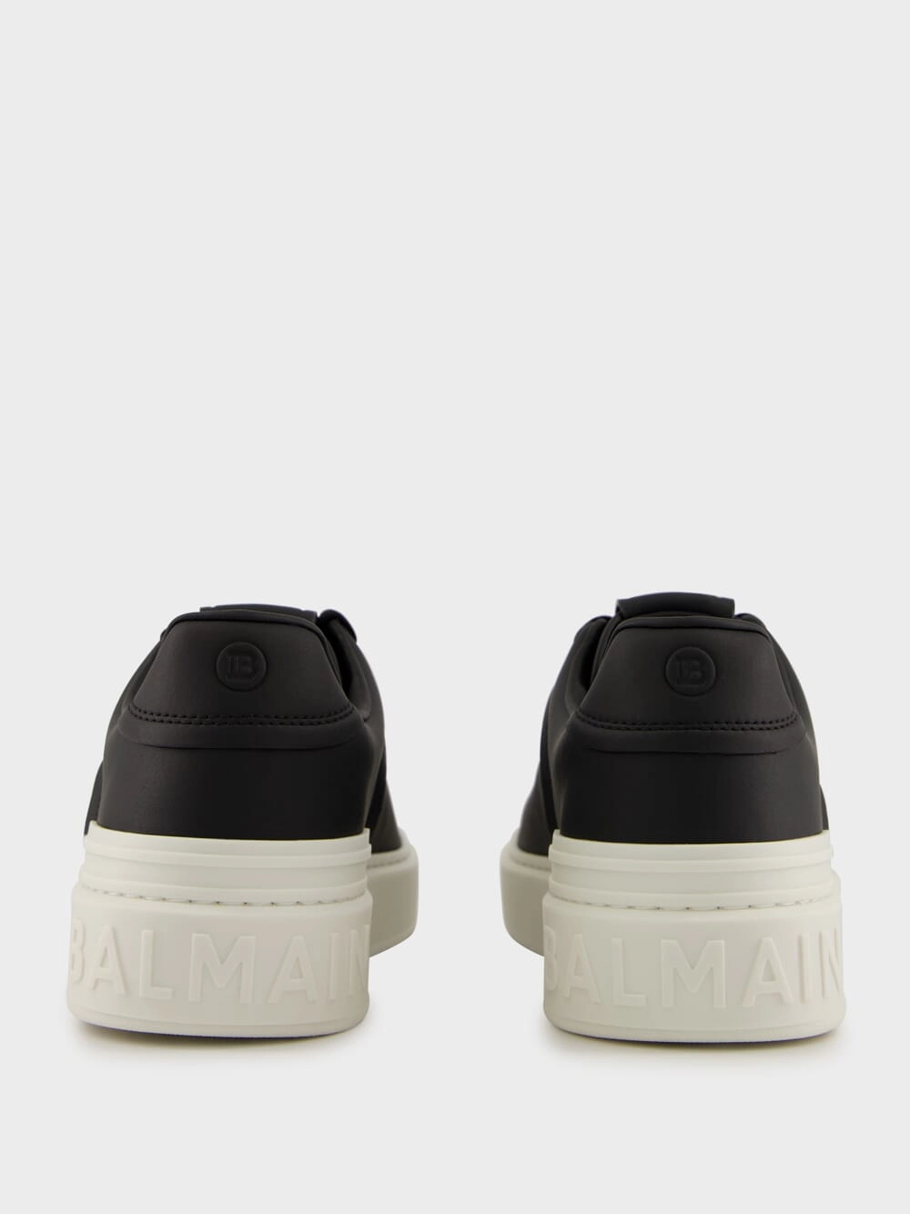 Black and White B-Court Calfskin Trainers
