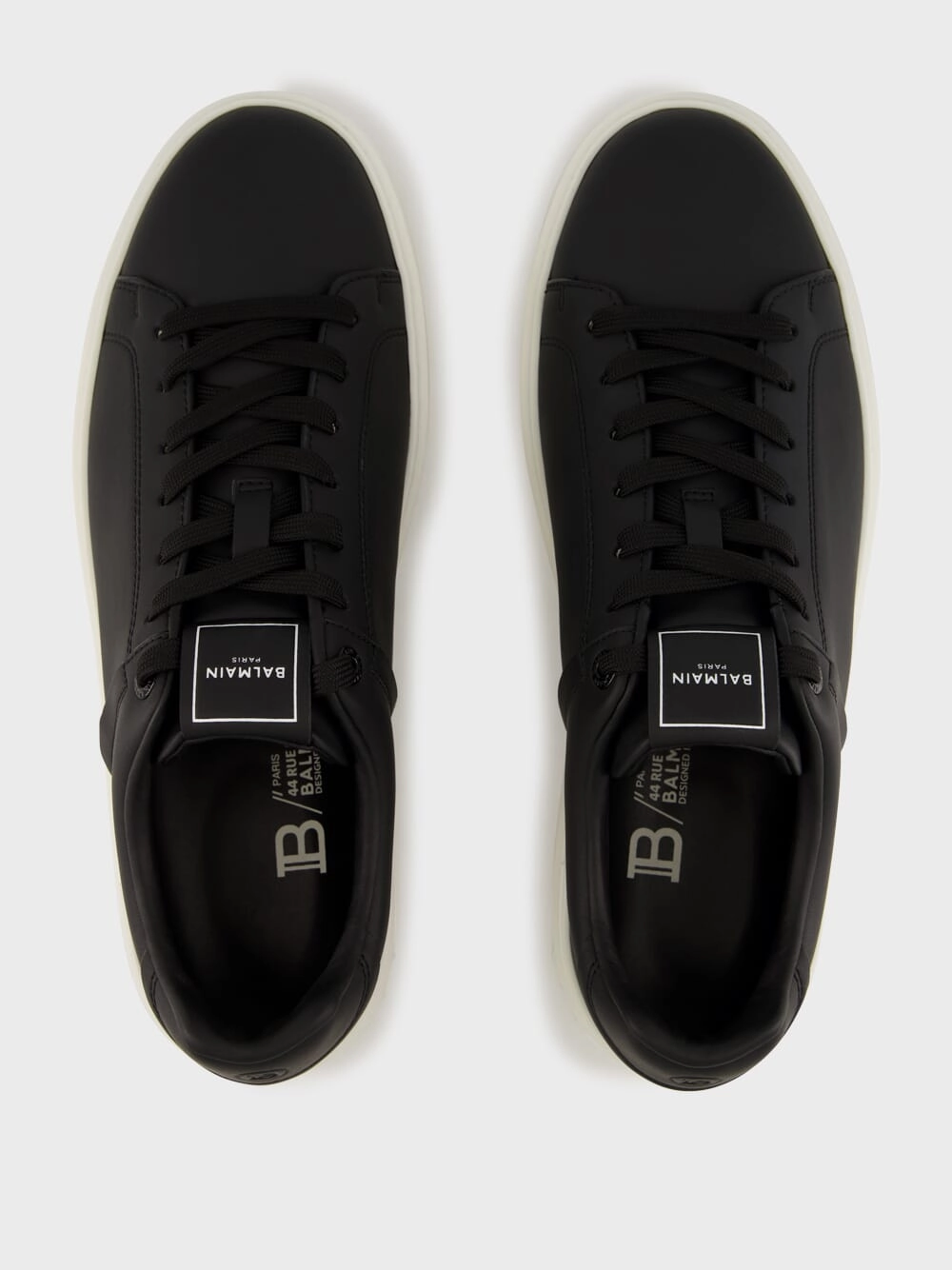 Black and White B-Court Calfskin Trainers