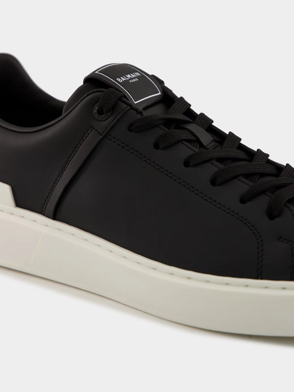 Black and White B-Court Calfskin Trainers